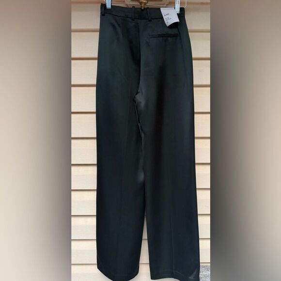 Aritzia Babaton Atelier Sadiki Dark Bottle Green High-Waisted Wide Leg Pants, 0 - Picture 8 of 16
